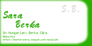 sara berka business card