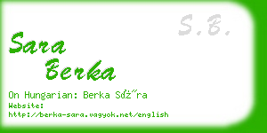 sara berka business card